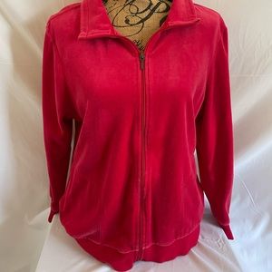 Hanes Red Velour Jacket size XL